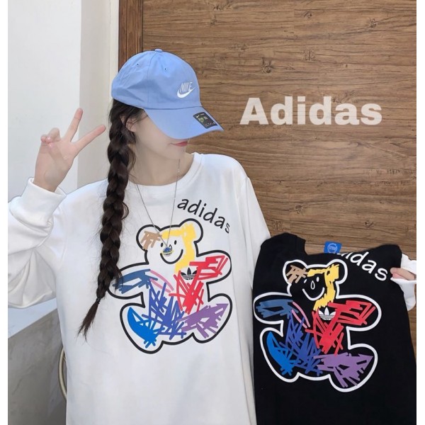 アディダスかわいいパーカー レディース春秋長袖 パーカーブランドadidasロゴプリントトップス おしゃれ ゆったりスウェットメンズ