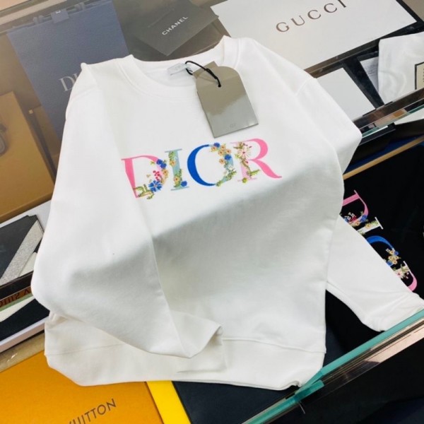 Dior ディオールブランド春秋 親子 パーカー お揃い 綿 パーカー S~3XL カップル 家族 ウェア 親子服 可愛い ペア 90~160cm 長袖 パーカー ペアルック ディズニーランド 旅行 撮影 入学 ペアルック