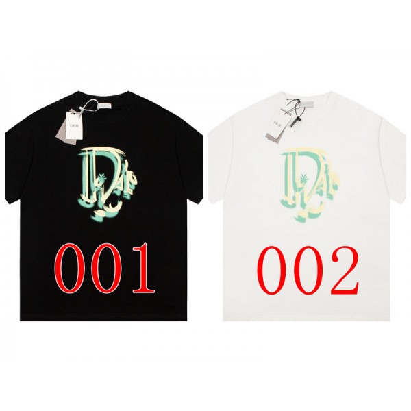 Dior ディオールブランド子供半袖tシャツ ハイブランドペア揃いtシャツ 偽物 レディース メンズ ハイブランド半袖tシャツ S¬3XL 男女兼用 Tシャツ カットソー ペアカップル 90¬160CM