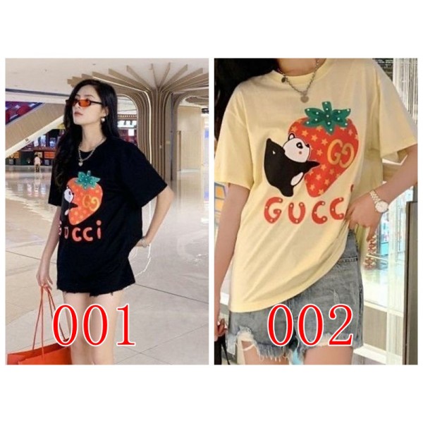 Gucci グッチブランドペアルックtシャツカットソー コピー ブランド子供tシャツ オーバーサイズ 韓国 男女兼用tシャツ大人の上質TシャツおしゃれS-3XL