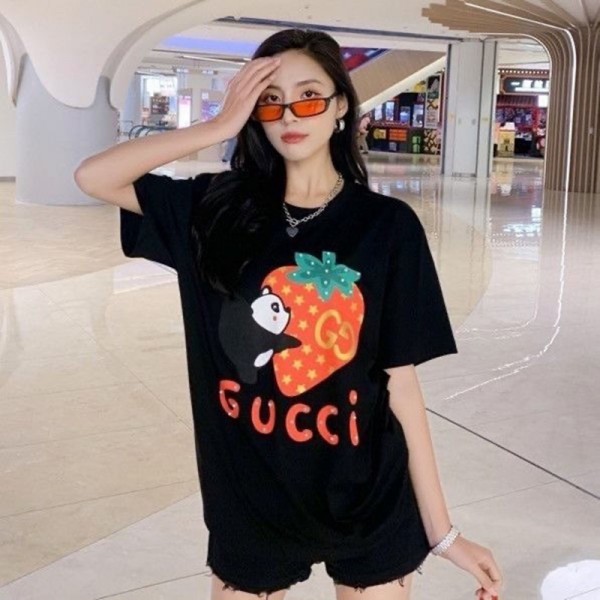 Gucci グッチブランドペアルックtシャツカットソー コピー ブランド子供tシャツ オーバーサイズ 韓国 男女兼用tシャツ大人の上質TシャツおしゃれS-3XL