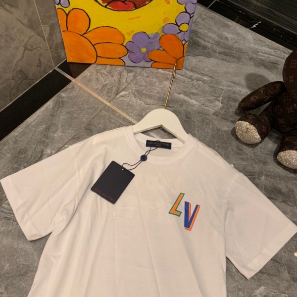 Lv ルイヴィトンブランド親子tシャツカットソー コピーブランド黒白tシャツオーバーサイズハイブランド半袖tシャツ男女兼用20代 30代40代tシャツ 激安パロディ