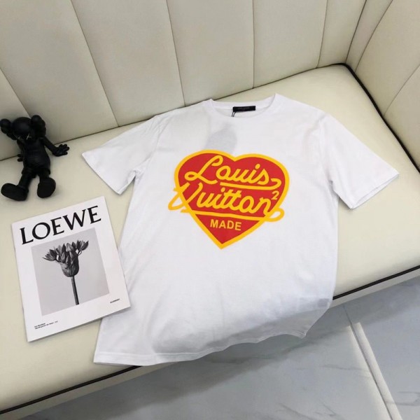 Lv ルイヴィトン ブランド半袖tシャツ 黒白Tシャツ カットソー ペアカップル 20代 30代40代tシャツ 激安パロディ 子供tシャツ ユニセック ブランド 