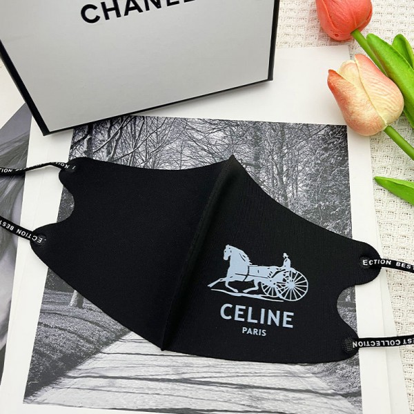 セリーヌブランド 洗えるマスク ファッション 簡約 布マスクCeline 定番 馬プリント 高品質 繰り返しマスク 紫外線カット 小顔効果 フェイスマスク大人気