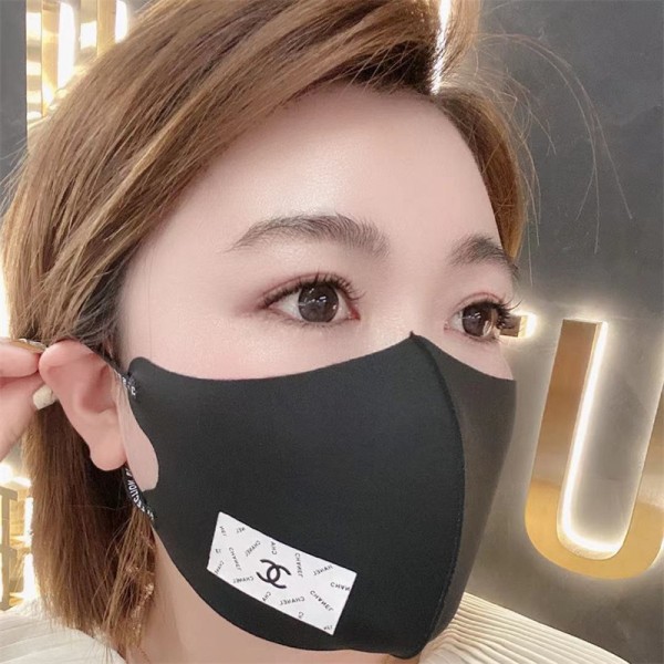 シャネルブランド洗えるマスク Chanel ブラックシンプル 繰り返しマスク小顔効果 通気性がよい 3d立体 フェイスマスク抗菌 防護 コロナ対策マスク