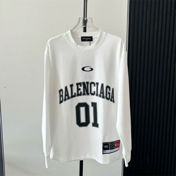 Balenciaga バレンシアガブランド 長袖tシャツ レディース スポーツ 吸汗速乾 L - 4XL ラッシュガード ランニング トレーナーシャツ トップス プリント柄 インナー ストレッチ クルーネック 登山 ロンt 春秋夏