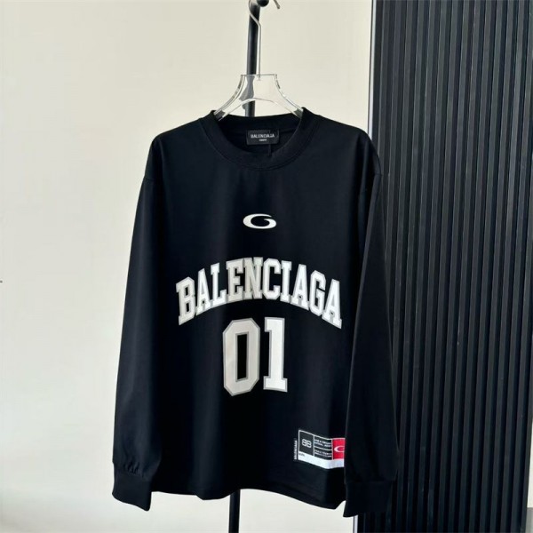 Balenciaga バレンシアガブランド 長袖tシャツ レディース スポーツ 吸汗速乾 L - 4XL ラッシュガード ランニング トレーナーシャツ トップス プリント柄 インナー ストレッチ クルーネック 登山 ロンt 春秋夏