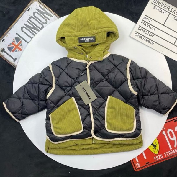 Balenciaga バレンシアガハイブランド中綿ジャケット キッズ 子供 女の子 男の子 秋冬 リバーシブル ジャンパー 90-140cm ボア 前開き 軽量 アウター 秋服 冬服 通園 通学 子供服 キッズ服 エバークローゼット
