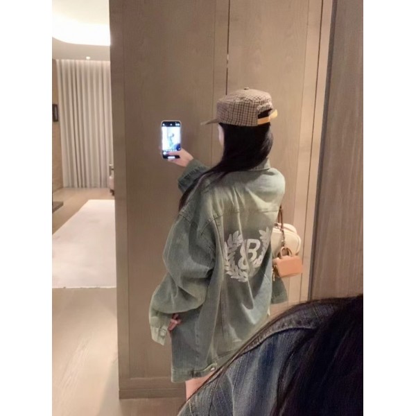 ブランドバレンシアガメンズ Balenciagaデニムジャケット Gジャン レディース ルーズフィット オーバーサイズ カジュアルジャケット 長袖 春秋 アウター 肩落ち 重ね着しやすい 通学 休日 外穿き