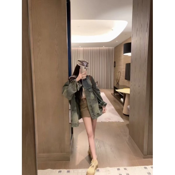 ブランドバレンシアガメンズ Balenciagaデニムジャケット Gジャン レディース ルーズフィット オーバーサイズ カジュアルジャケット 長袖 春秋 アウター 肩落ち 重ね着しやすい 通学 休日 外穿き