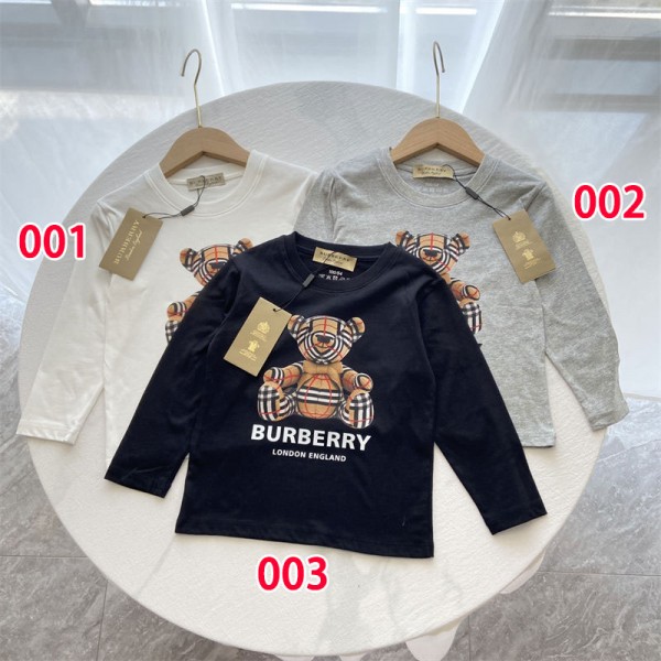 Burberry バーバリーブランド子供tシャツ ブランドキッズ服 tシャツ 上着 カジュアルハイブランド長袖tシャツ男女兼用ブランドボーイズtシャツ高品質