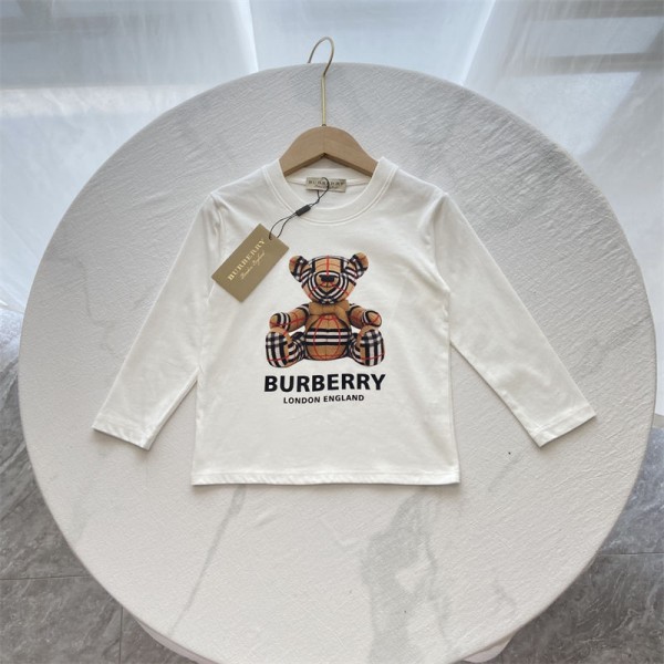 Burberry バーバリーブランド子供tシャツ ブランドキッズ服 tシャツ 上着 カジュアルハイブランド長袖tシャツ男女兼用ブランドボーイズtシャツ高品質
