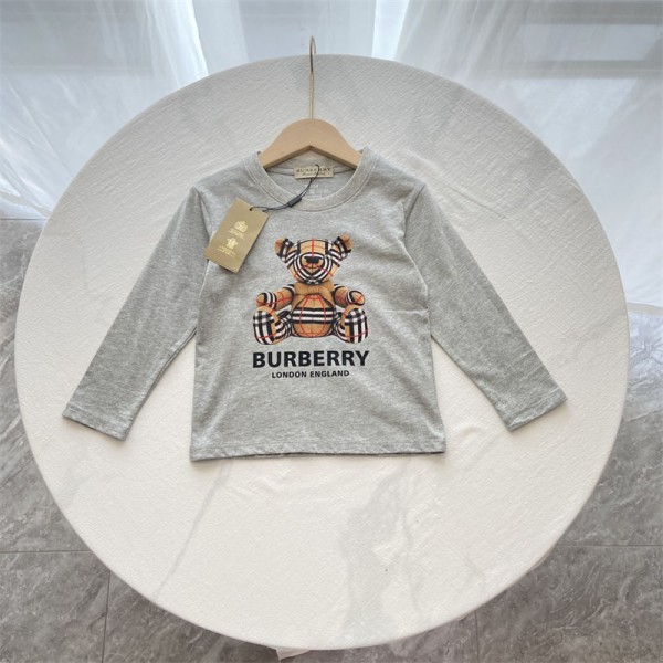 Burberry バーバリーブランド子供tシャツ ブランドキッズ服 tシャツ 上着 カジュアルハイブランド長袖tシャツ男女兼用ブランドボーイズtシャツ高品質