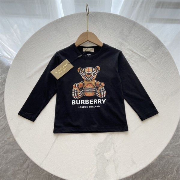 Burberry バーバリーブランド子供tシャツ ブランドキッズ服 tシャツ 上着 カジュアルハイブランド長袖tシャツ男女兼用ブランドボーイズtシャツ高品質