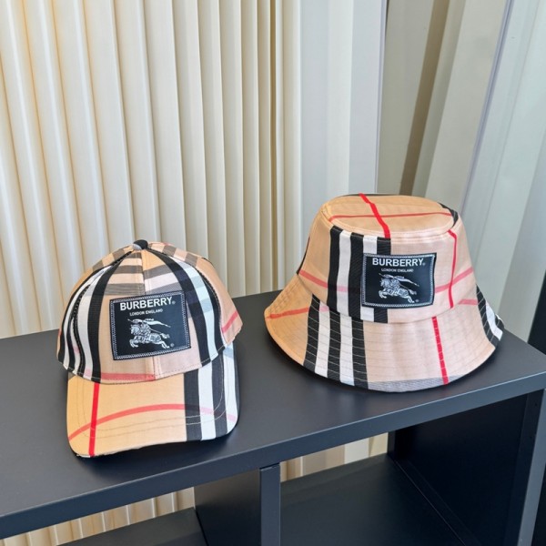 Burberry バーバリーハイブランドキャップ メンズ レディース バケットハット 小顔効果 ベースボール帽子 男女兼用 UVカット チェック柄 サイズ調整可能 ベースボールキャップ 深い オールシーズン 通気性 アウトドア