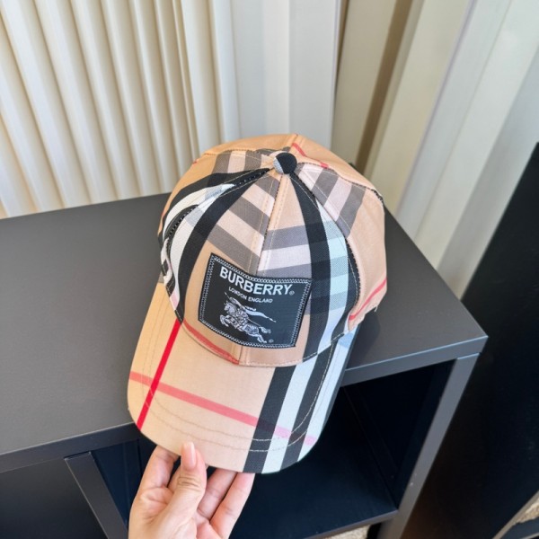 Burberry バーバリーハイブランドキャップ メンズ レディース バケットハット 小顔効果 ベースボール帽子 男女兼用 UVカット チェック柄 サイズ調整可能 ベースボールキャップ 深い オールシーズン 通気性 アウトドア