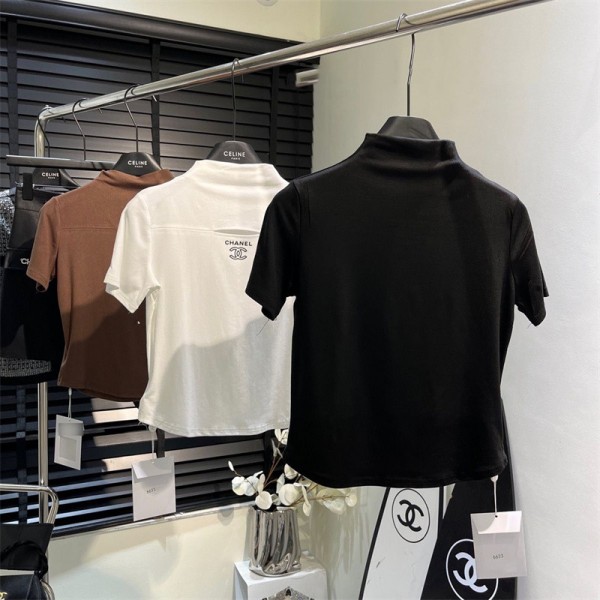 Chanel シャネル夏tシャツブランドかわいいブランドtシャツ上着カジュアルハイブランド半袖tシャツ男女兼用韓国 パチモン tシャツ