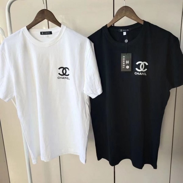 Chanel シャネルブランドtシャツカットソー コピーブランドtシャツオーバーサイズブランドtシャツ高品質Tシャツカットソーペアカップル