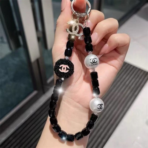 シャネル ストラップ スマホ 手首 携帯 丸 ブランド CHANEL ハンドストラップ 女の子 吊り下げペンダント装飾 落下防止 カラフルビーズ ストラップ リストストラップ ハンドメイド 電話キーチェーンチャーム