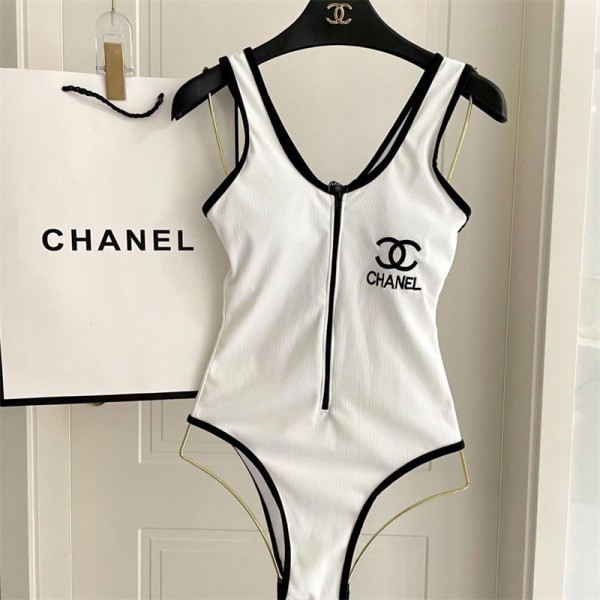 Chanel シャネルハイブランド水着 レディース ワンピースビキニ パロディ 韓国風20代 30代 40代 ビキニ イムウェア S - XL 大きいサイズ 体型カバー水着 気質