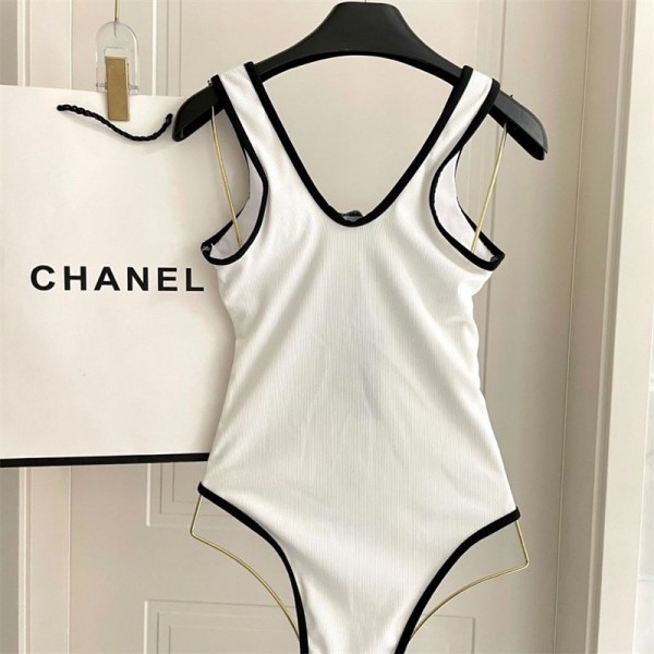 Chanel シャネルハイブランド水着 レディース ワンピースビキニ パロディ 韓国風20代 30代 40代 ビキニ イムウェア S - XL 大きいサイズ 体型カバー水着 気質