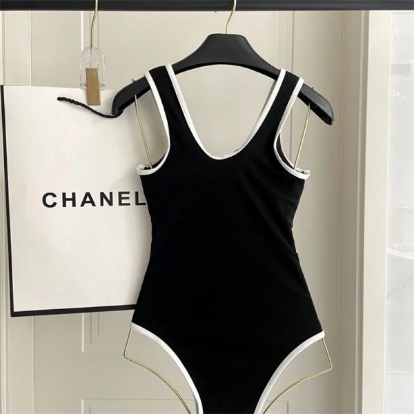 Chanel シャネルハイブランド水着 レディース ワンピースビキニ パロディ 韓国風20代 30代 40代 ビキニ イムウェア S - XL 大きいサイズ 体型カバー水着 気質