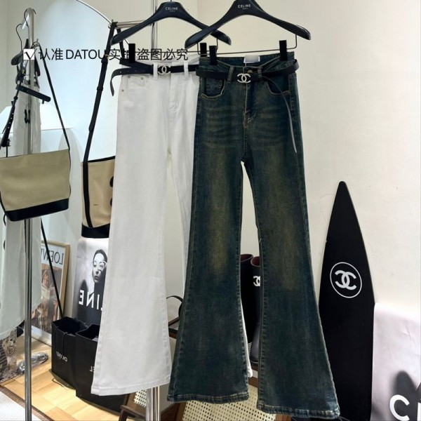 ブランドChanel デニムパンツ レディース シャネルジーンズ フレアパンツ ワイド ブーツカット ベルボトム ロング ゆったりS - XL