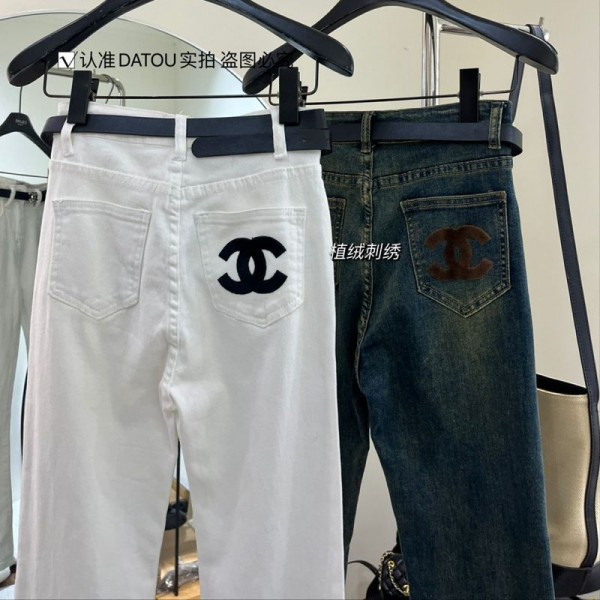 ブランドChanel デニムパンツ レディース シャネルジーンズ フレアパンツ ワイド ブーツカット ベルボトム ロング ゆったりS - XL