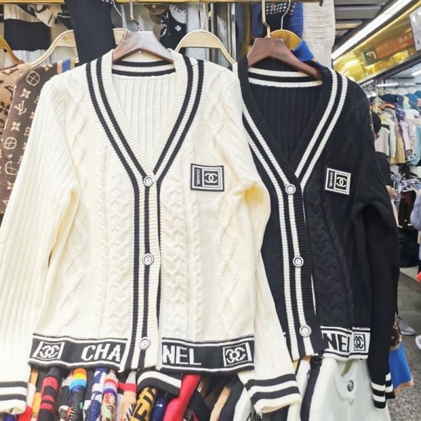 Chanel シャネルブランド カーディガン レディース ニット Vネック S¬XL 上着 ケーブル編み アウター リブ ボレロ 長袖 羽織 ゆったり 体型カバー 大人 可愛い 保温 トップス 秋 冬 通勤 普段着