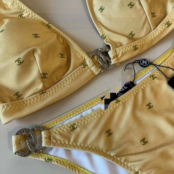 Chanel シャネルハイブランド水着 レディース ビキニ 三角ビキニ ストライプ パット付き 上下セット リボン かわいい スイムウェア エレガント 温泉 海 プール 旅行 S-XL