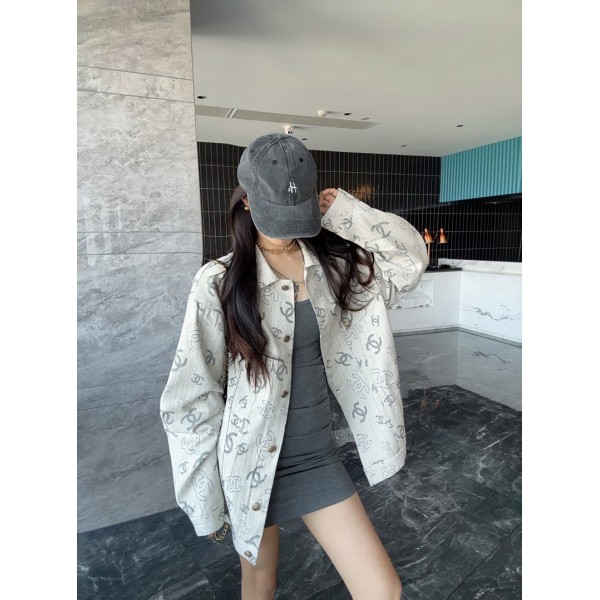 ブランドシャネルChanel デニムジャケット レディース アウター ジージャン ビッグシルエット デニム ジャケット ゆったり 長袖 カジュアル 春秋服 コート オーバーサイズ 個性 M L