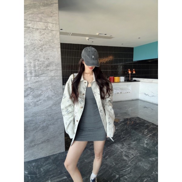 ブランドシャネルChanel デニムジャケット レディース アウター ジージャン ビッグシルエット デニム ジャケット ゆったり 長袖 カジュアル 春秋服 コート オーバーサイズ 個性 M L