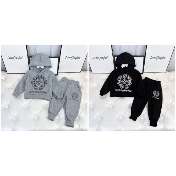 クロムハーツ CHROME HEARTS 子供服 上下セット パーカー ズボン カジュアル 人気