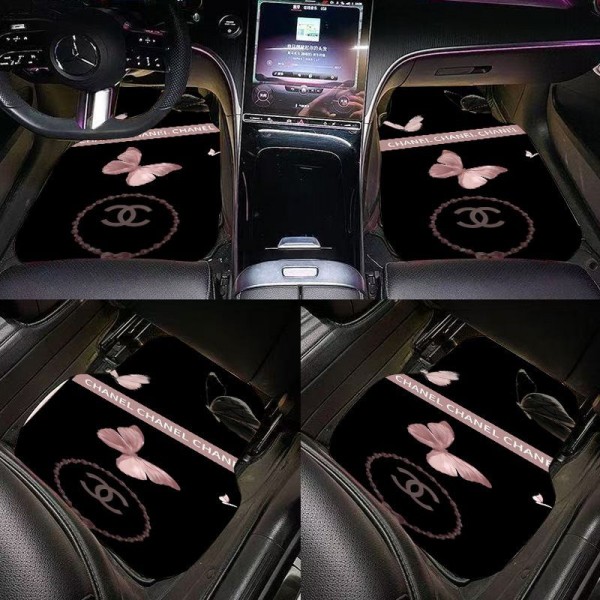 ブランドChanel車用フロアマット カー用品 1台分 4点セット シャネルカーフロアマット フロント2枚 リヤ2枚 防水 滑り止め 汚れ防止 軽/普通車 汎用 四季通用 カー用品 丸洗い