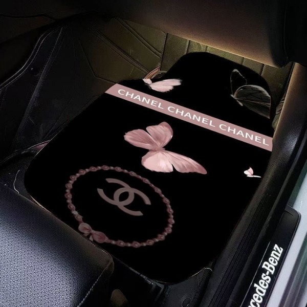 ブランドChanel車用フロアマット カー用品 1台分 4点セット シャネルカーフロアマット フロント2枚 リヤ2枚 防水 滑り止め 汚れ防止 軽/普通車 汎用 四季通用 カー用品 丸洗い