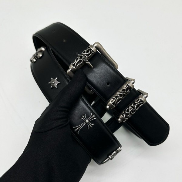 ブランドChrome Hearts スタッズベルト 女の子ベルト 個性 アメカジ クロムハーツメンズベルト 110cm フラワー ヴィンテージ カジュアル ファッション ジーンズ PUレザー 調整可能 おしゃれ