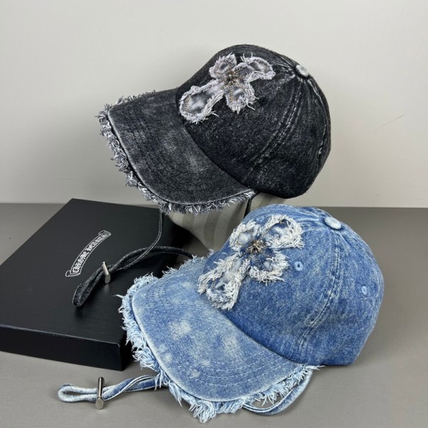 クロムハーツ Chrome Heartsハイブランドキャップ デニム ダメージ 野球帽 刺繍あり 帽子 メンズ レディース 水洗いデニム ヴィンテージ おしゃれ かっこいい アウトドア スポーツ カジュアル 日よけ 紫外線対策 調節可能 男女兼用
