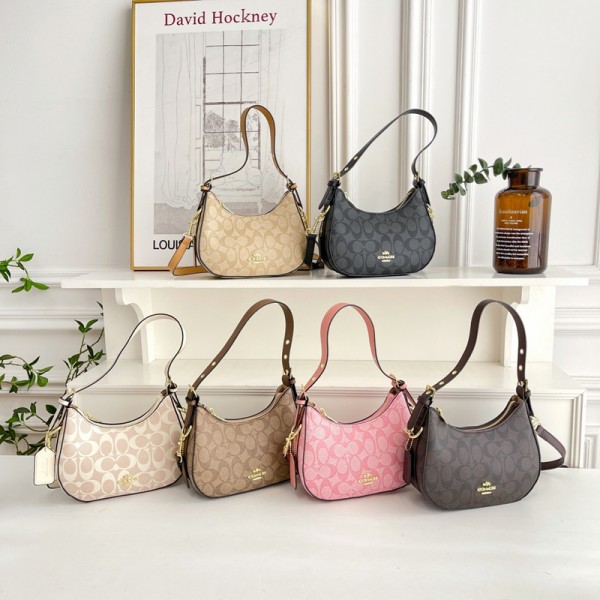 Coach コーチハイブランド肩掛けバッグ 斜め掛けカバン 3WAY 三日月型ショルダーバッグ レディース 小さめ 軽量 肩掛け 通学 通勤 出張 人気 おしゃれ レザーバッグ
