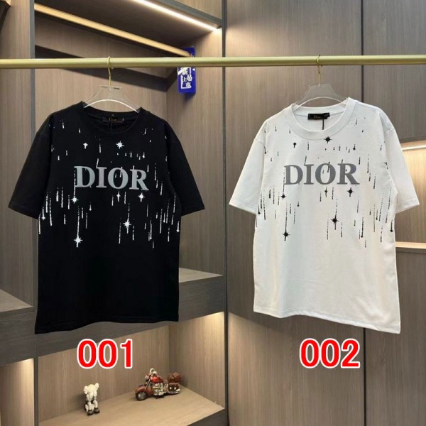Dior ディオールブランドtシャツカットソー コピーtシャツハイブランド夏韓国 パチモン tシャツ大人の上質Tシャツ