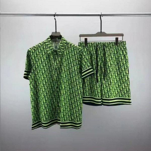 ブランドディオール dior パジャマ メンズ 半袖 夏 寝間着 涼しい素材 肌に優しい 前開き S - 5XL 上下セット 5分丈パンツ ルームウェア 部屋着 着心地よい 快眠グッズ