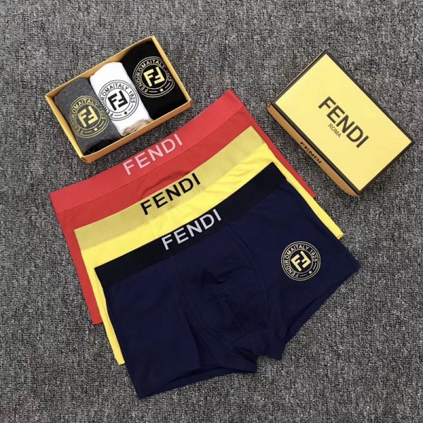 Fendi フェンディメンズ セット 四角ボクサーショーツ潮流コットンインナーパンツファッションボクサーブリー 男性 下着ブランド M - 2XL