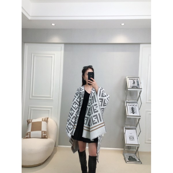 Fendi フェンディハイブランド大判ポンチョ 厚手カシミヤマフラー ロング スカーフ カシミヤ風 柔らかくとても暖かい サイズ 高品位  男女兼用 クリスマス プレゼント ギフト 秋冬 ユニセックス 大判 厚手
