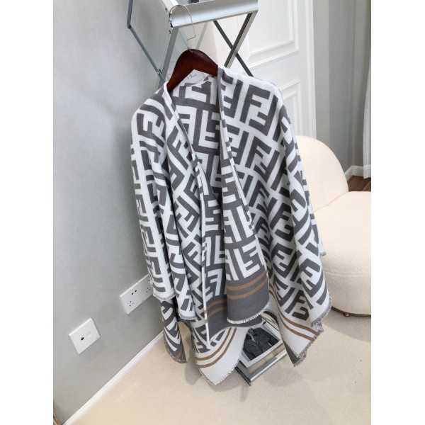 Fendi フェンディハイブランド大判ポンチョ 厚手カシミヤマフラー ロング スカーフ カシミヤ風 柔らかくとても暖かい サイズ 高品位  男女兼用 クリスマス プレゼント ギフト 秋冬 ユニセックス 大判 厚手