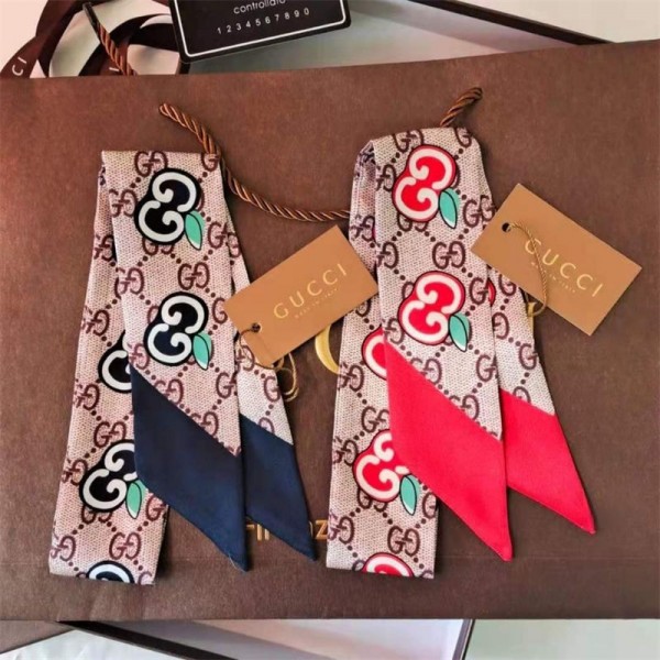 ブランドGUCCI シルク スカーフ スキニー レディース 少女 細い 長方形 グッチネッカチーフ レトロ フレッシュ 花柄 水玉 チェッカーボード 格子縞 サテン スリム リボンスカーフ 頭飾り 髪飾り 髪の包帯 ハンドル リボン