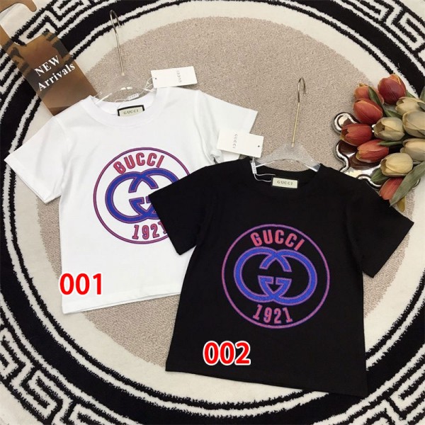 Gucci グッチハイブランドキッズ 半袖tシャツ 男の子 女の子 夏服 子供服 トップス 上着 90- 160cm ジュニア カットソー カジュアル ジャージ 吸水速乾 通気 柔軟 サマーtシャツ スポーツウェア 丸首
