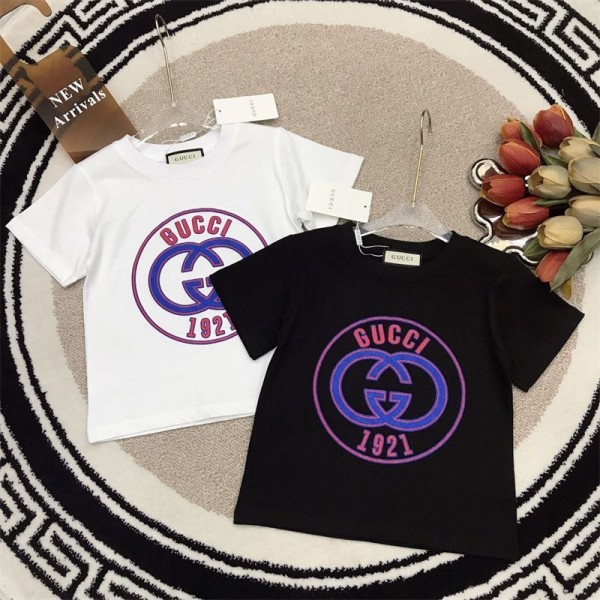 Gucci グッチハイブランドキッズ 半袖tシャツ 男の子 女の子 夏服 子供服 トップス 上着 90- 160cm ジュニア カットソー カジュアル ジャージ 吸水速乾 通気 柔軟 サマーtシャツ スポーツウェア 丸首