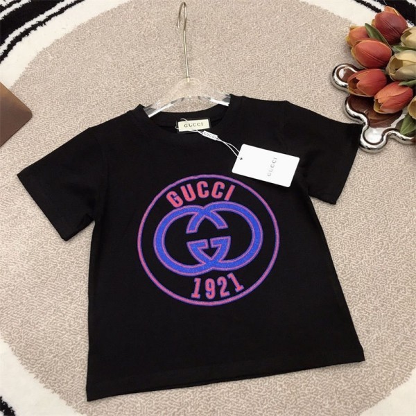 Gucci グッチハイブランドキッズ 半袖tシャツ 男の子 女の子 夏服 子供服 トップス 上着 90- 160cm ジュニア カットソー カジュアル ジャージ 吸水速乾 通気 柔軟 サマーtシャツ スポーツウェア 丸首