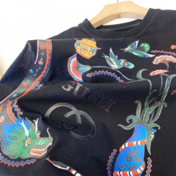 Gucci グッチブランド子供tシャツカットソー コピーブランドキッズ半袖tシャツガールズTシャツカットソーボーイズ大人の上質Tシャツ90 - 160cm