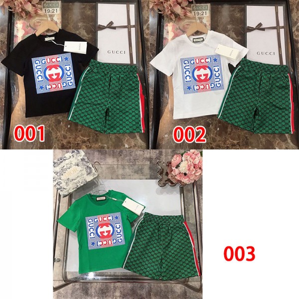 Gucci グッチブランドtシャツ 子供服 スポーツウェア スーツ 上下セット ガールズ 90 - 160cm 女の子 スポーツウェア 上下セット シャツ ショットパンツ ズボン ルームウェア 夏服 タイダイ かわいい ゆったり カジュアル 通学 小学生 おしゃれ