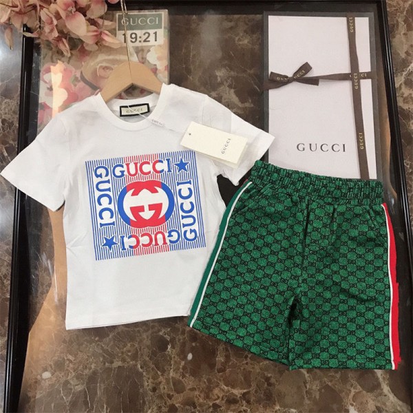 Gucci グッチブランドtシャツ 子供服 スポーツウェア スーツ 上下セット ガールズ 90 - 160cm 女の子 スポーツウェア 上下セット シャツ ショットパンツ ズボン ルームウェア 夏服 タイダイ かわいい ゆったり カジュアル 通学 小学生 おしゃれ